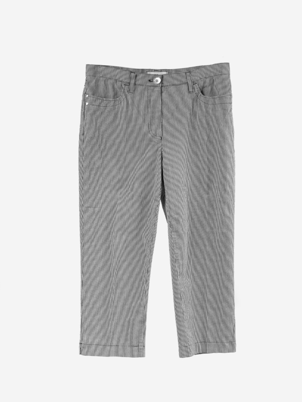 GARDEUR Capri Pants Black White Micro Check Stretch Slim Fit Size US 6